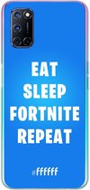 6F hoesje - geschikt voor OPPO A92 -  Transparant TPU Case - Fortnite - Eat Sleep Fortnite Repeat #ffffff