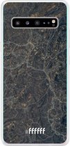 6F hoesje - geschikt voor Samsung Galaxy S10 5G -  Transparant TPU Case - Golden Glitter Marble #ffffff