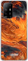 6F hoesje - geschikt voor OPPO A94 5G -  Transparant TPU Case - Magma River #ffffff