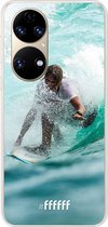 6F hoesje - geschikt voor Huawei P50 -  Transparant TPU Case - Boy Surfing #ffffff
