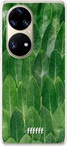 6F hoesje - geschikt voor Huawei P50 Pro -  Transparant TPU Case - Green Scales #ffffff