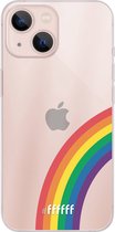 6F hoesje - geschikt voor iPhone 13 - Transparant TPU Case - #LGBT - Rainbow #ffffff