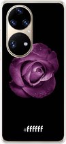 6F hoesje - geschikt voor Huawei P50 Pro -  Transparant TPU Case - Purple Rose #ffffff