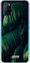 6F hoesje - geschikt voor OPPO A72 -  Transparant TPU Case - Palm Leaves Dark #ffffff