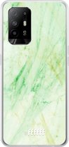 6F hoesje - geschikt voor OPPO A94 5G -  Transparant TPU Case - Pistachio Marble #ffffff