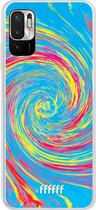 6F hoesje - geschikt voor Xiaomi Redmi Note 10 5G -  Transparant TPU Case - Swirl Tie Dye #ffffff