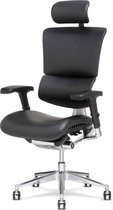 X-Chair bureaustoel X4 brisa leer Zwart met hoofdsteun