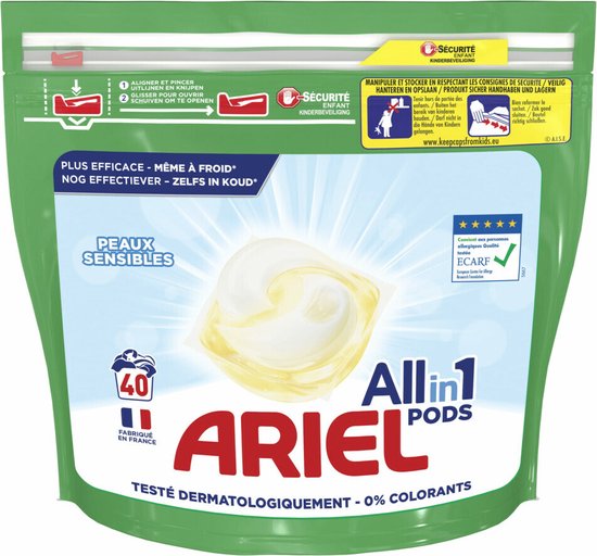 Ariel All in 1 Wasmiddel Pods Sensitive - 2x40 Wasbeurten - Voordeelverpakking