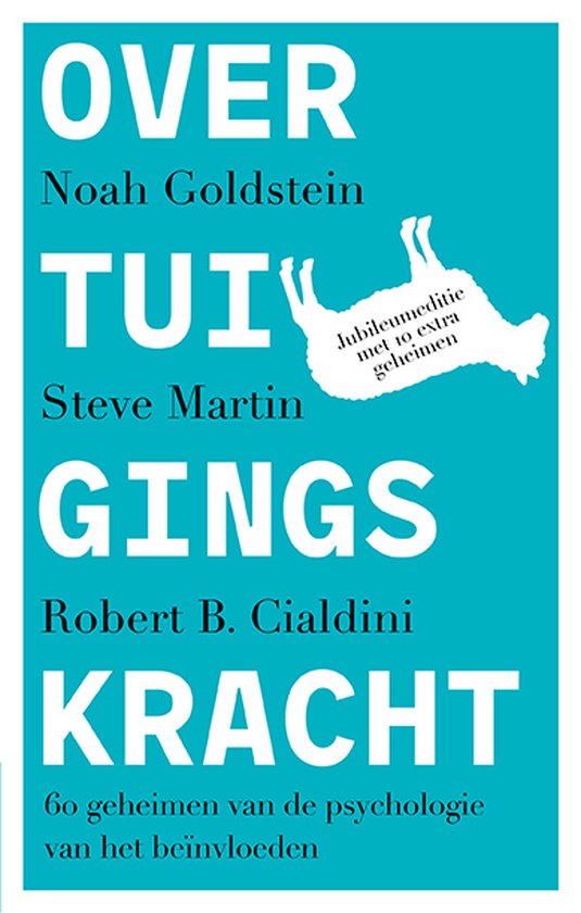 Boek 'Overtuigingskracht' met tekst en een schaap-silhouet.