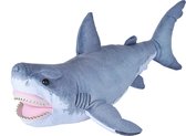 Pluche knuffel witte haai van ongeveer 55 cm - Speelgoed knuffelbeesten - haaien knuffels