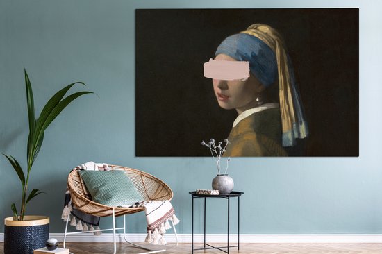 Peinture sur toile Fille à la perle - Vermeer - Peinture - 150x100 cm - Décoration murale