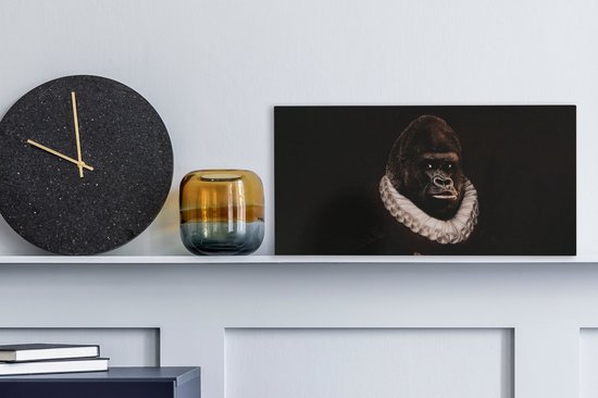 Tableau Toile Singe - Peinture - Maîtres Anciens - 40x20 cm - Décoration murale