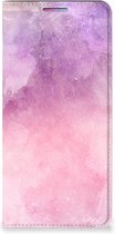 Leuk Telefoonhoesje Motorola Moto G60s Bookcase Cover Pink Purple Paint