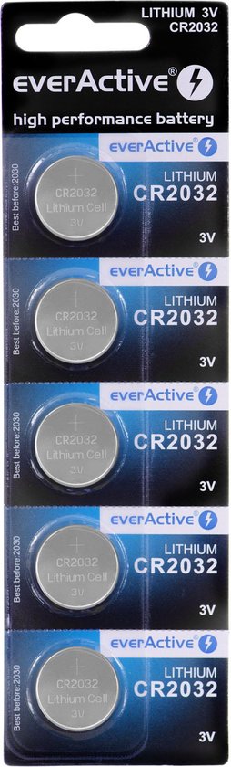 EverActive CR2032 3V Lithium Knoopcel 2032 DL2032 - 5 stuks |