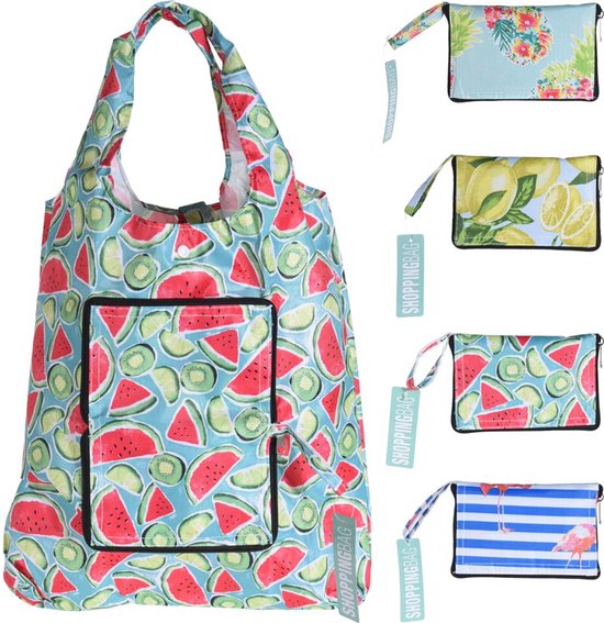 Sac shopping pliable 37x50cm (1 pièce) assorti