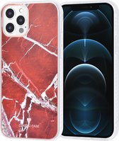 UNIQ Classic Case iPhone 12 - 12 Pro TPU Backcover hoesje - Marble Red