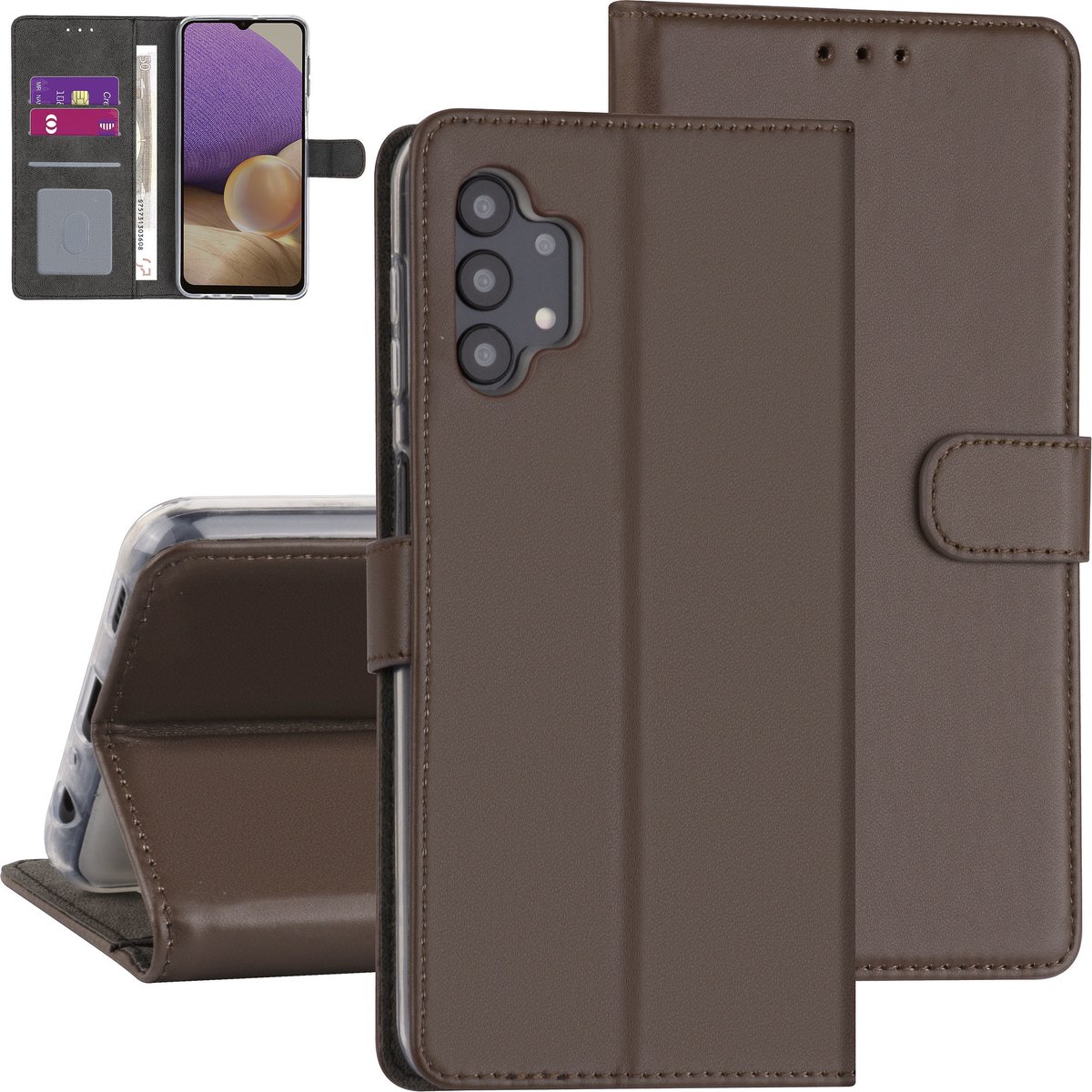Bruin hoesje voor Samsung Galaxy A32 - Book Case - Kunstleer - 5G