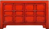Fine Asianliving Chinees Dressoir Rood Glanzend B145xD40xH88cm Chinese Meubels Oosterse Kast
