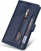 iPhone 13 Pro Luxe Book Case Hoesje met Koord - Portemonnee - Pasjeshouder - Magnetische Sluiting - Apple iPhone 13 Pro - Blauw