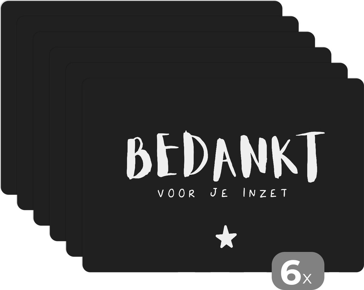 Placemat - Placemats kunststof - Spreuken - Collega - Quotes - Bedankt