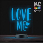 Led Lamp Met Gravering - RGB 7 Kleuren - Love Me