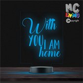 Led Lamp Met Gravering - RGB 7 Kleuren - With You I Am Home