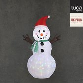 Luca Lighting - Opblaasbaar sneeuwman wit led projector IP44 - l55xb53xh120cm - Woonaccessoires en seizoensgebondendecoratie  (Britse stekker )