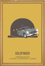 JUNIQE - Poster met houten lijst Goldfinger -30x45 /Geel & Grijs