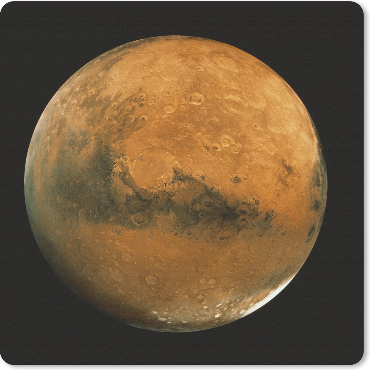 Muismat 30x30 cm - Mousepad Mars in een donkere hemel - Muismatten