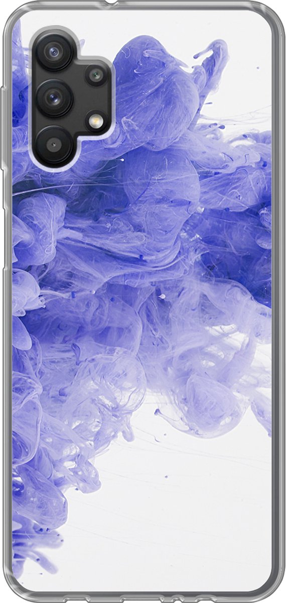 Telefoonhoesje Geschikt voor Samsung Galaxy A32 5G hoesje - Inkt - Paars - Abstract - Siliconen Telefoonhoesje Telefoonhoesje