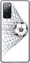 Geschikt voor Samsung Galaxy S20 FE hoesje - Een illustratie van een voetbal die het doel in gaat - Jongetjes - Meisjes - Kids - Siliconen Telefoonhoesje