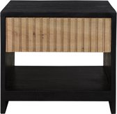 Bijzettafel voor binnen - piano collection 1 drawer mango wood side table 50x50x42-pcet001nat - transparant - 50x50x42