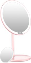 HighHome - Make Up Spiegel met Led Verlichting - 3 Warmtes - 360 °C Draaibaar - Inclusief 10x Spiegel