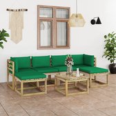 Decoways - 7-delige Loungeset met kussens geïmpregneerd grenenhout