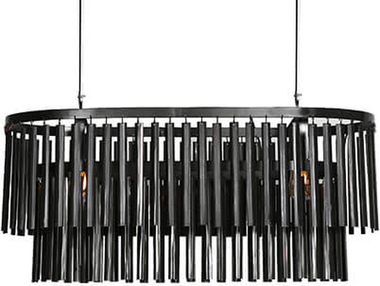Moderne zwarte metalen hanglamp Light & Living Mirana