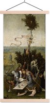 Posterhanger incl. Poster - Schoolplaat - Ship of fools - schilderij van Jheronimus Bosch - 40x80 cm - Blanke latten