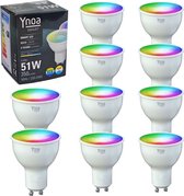 10 pack Ynoa Smart Spots White & Color Tones - GU10 LED spot - Zigbee 3.0 - Dimbaar - RGBW - Werkt met o.a. Philips Hue* en Homey