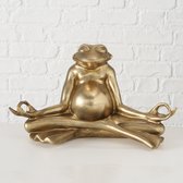 Kikker - Yoga- Polyserin- Goud - 34 cm - Beeld - Decoratie