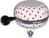 Basil Polkadot - fietsbel - wit / rood