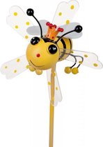 windmolen honingbij junior 35,5 cm hout geel/zwart