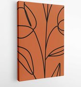 Canvas schilderij - Nature vector Line drawing. Flower line illustration. Line art. One line. Botanical Sketch Vector Illustration.  -    1642167892 - 50*40 Vertical