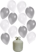 50x Ballons Hélium 27 cm blanc/argent + bonbonne/cylindre hélium - Mariage - Mariage - Mariage - Thema décoration
