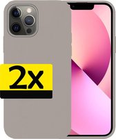 iPhone 13 Pro Max Hoesje Case Siliconen - iPhone 13 Pro Max Case Hoesje Grijs - iPhone 13 Pro Max Hoes Grijs - 2 Stuks