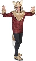 Funny Fashion - Weerwolf Kostuum - Waanzinnig Hongerige Weerwolf - Man - Rood, Bruin - Maat 52-54 - Halloween - Verkleedkleding