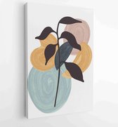 Canvas schilderij - Botanical wall art vector background set. Foliage line art drawing with watercolor 4 -    – 1904693029 - 40-30 Vertical