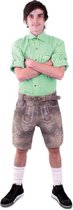 PartyXplosion - Boeren Tirol & Oktoberfest Kostuum - Traditionele Lederhosen Tirol Grijsbruin Man - Grijs - Maat 56 - Bierfeest - Verkleedkleding