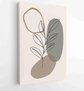 Canvas schilderij - Foliage line art drawing with abstract shape. Abstract Plant Art design for print, cover, wallpaper, Minimal and natural wall art. 1 -    – 1810924393 - 50*40 V