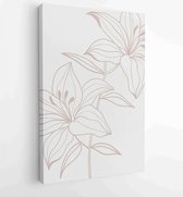 Canvas schilderij - oliage line art drawing with abstract shape. Abstract Plant Art design for print, cover, wallpaper, Minimal and natural wall art. 1 -    – 1820081975 - 80*60 Ve