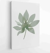 Canvas schilderij - Tropical leaf Foliage line art drawing with abstract shape. Abstract Plant Art design for print, cover, wallpaper, Minimal and natural wall art. 2 -    – 182008