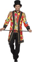 Wilbers & Wilbers - Dans & Entertainment Kostuum - Lange Circus Jas Vol Ballonnen Man - multicolor - Maat 50 - Carnavalskleding - Verkleedkleding